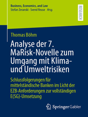 cover image of Analyse der 7. MaRisk-Novelle zum Umgang mit Klima- und Umweltrisiken